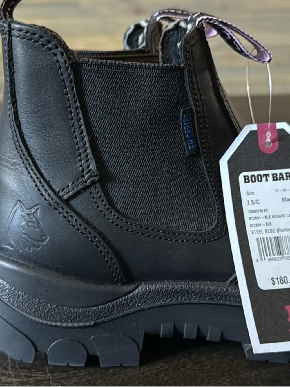 Steel Blue Black Slip-On Work Boot